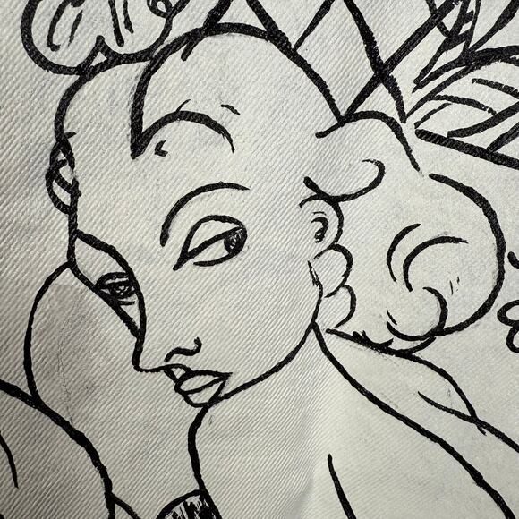 RARE OOAK H. Matisse Inspired Hand Painted Art To Wear Denim Jacket Womens Sz 14 - Picture 7 of 14